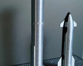 3d printed SpaceX Starship spacecraft and Super Heavy rocket 1/50