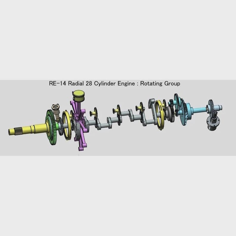 3d Printed Radial Engine, 28 Cylinder, Post-world War II, 