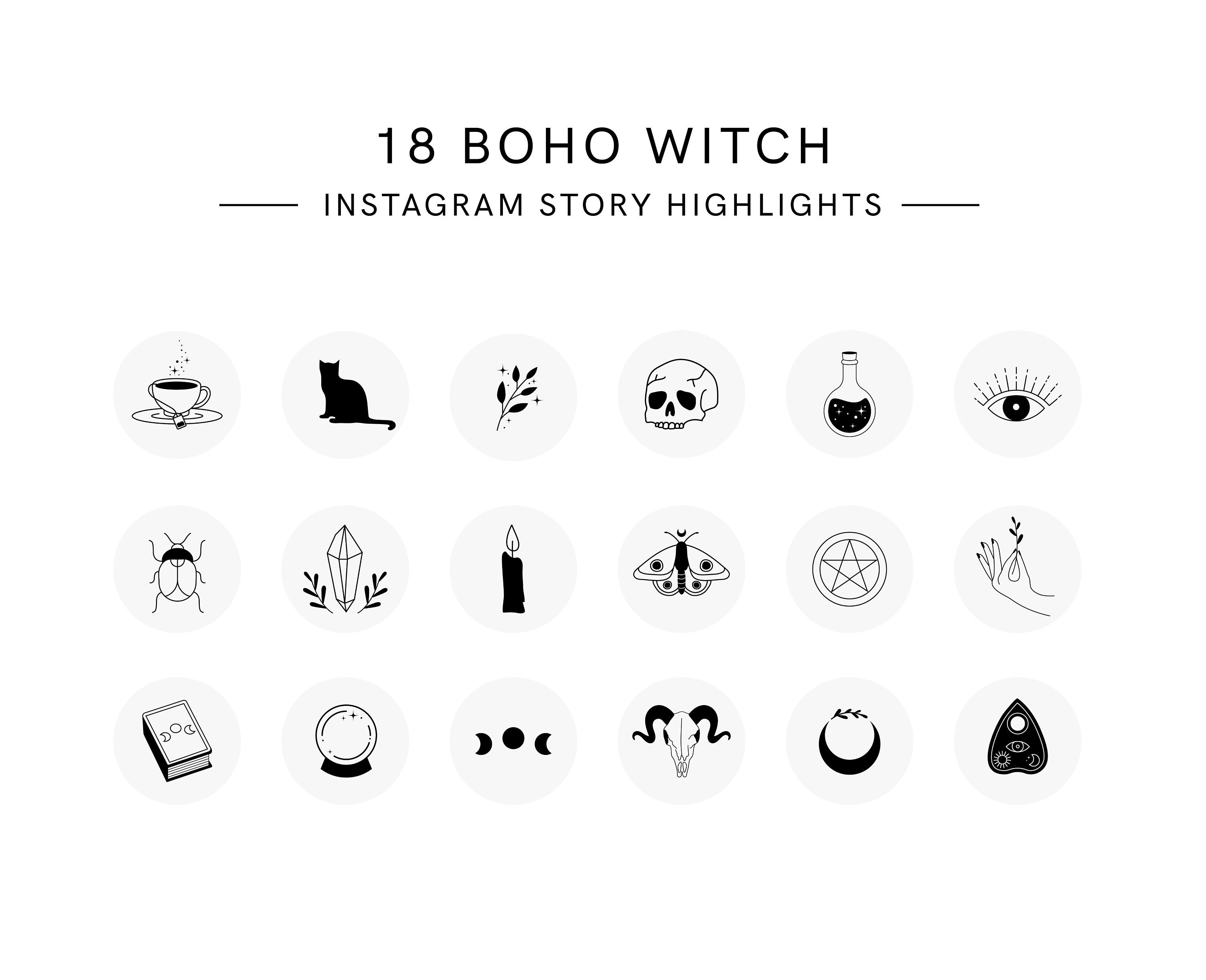 Boho Witch Instagram Story Highlight Template - Etsy