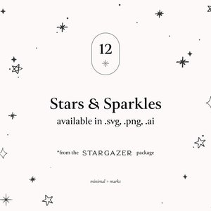 Stelle e scintille . File vettoriali SVG per Cricut, Galaxy Silhouette, Celestial Mystical Clip art,
