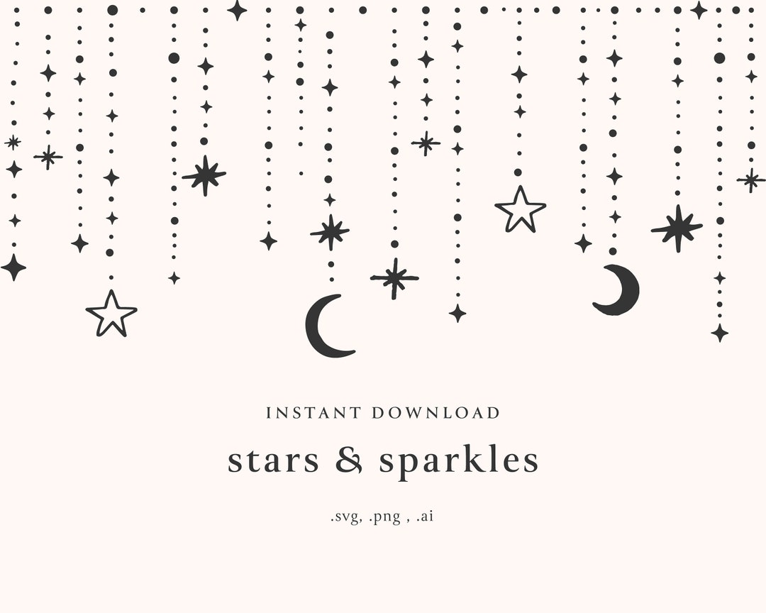 Stars & Sparkles Frame Wreath SVG Divider Border Paragraph - Etsy