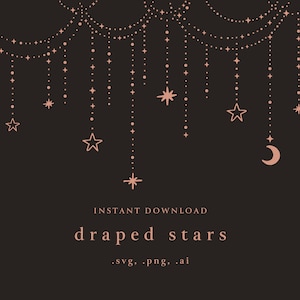 Sterren en Sparkles Circle Frame SVG, Hemelse Frame, Galaxy SVG, Silhouet Sterren voor Cricut, Mystieke Frame,
