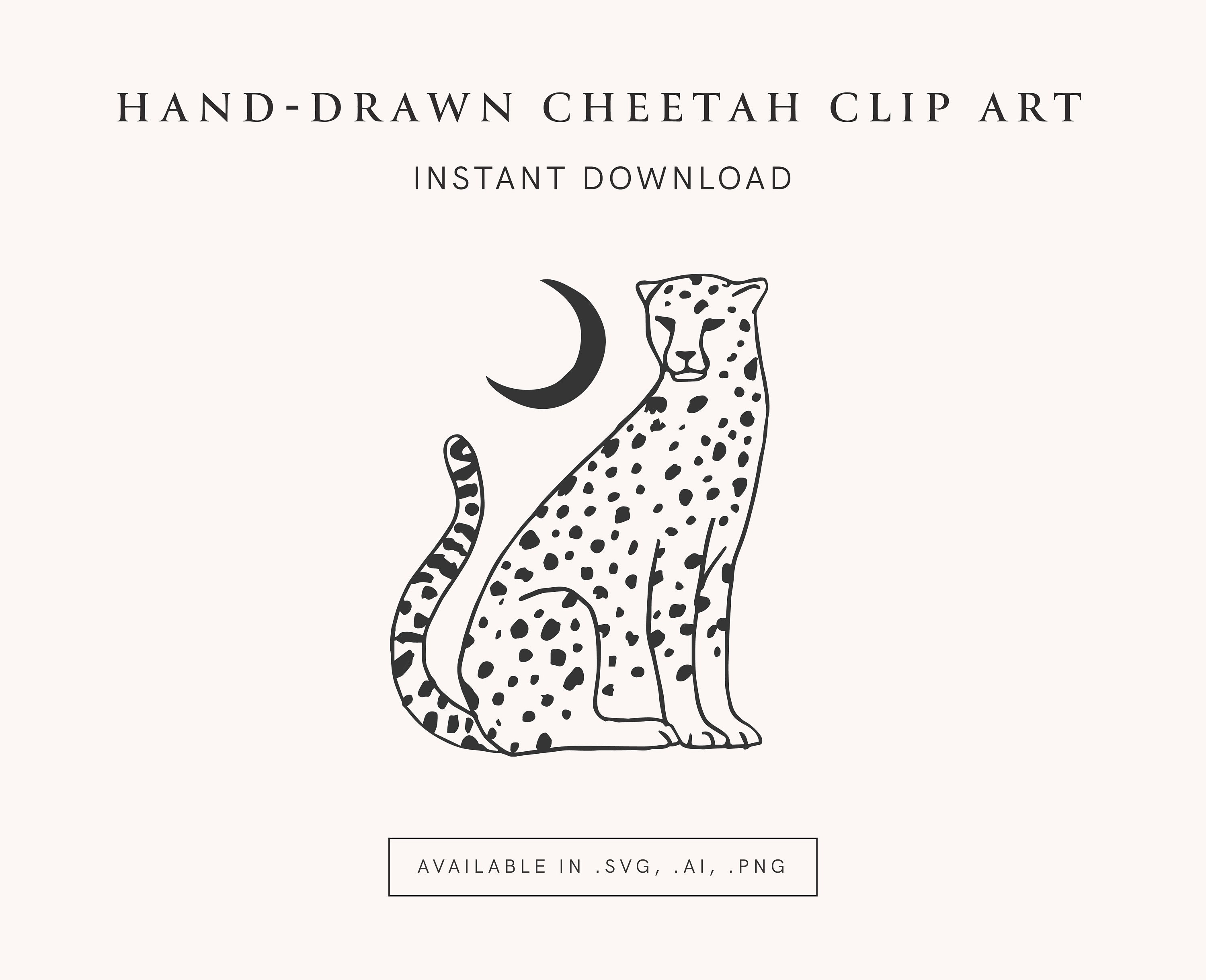 Cheetah Leopard Tattoo Vector Clip Art Lunar Stars Zodiac SVG - Etsy