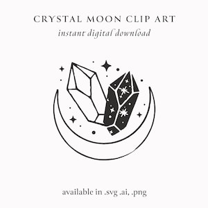 Magische hemelse SVG downloaden van twee handgetekende kristallen edelstenen, mystieke Boho Cricut clipart tattoo ontwerp,