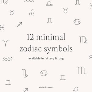 Zodiac Sign Vector Set Astrology Clipart Pattern Digital Paper - Etsy
