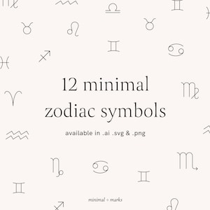 Zodiac Teken Vector Set Astrologie Clipart Patroon Digital Paper Instant Download . Svg. Png. Ai