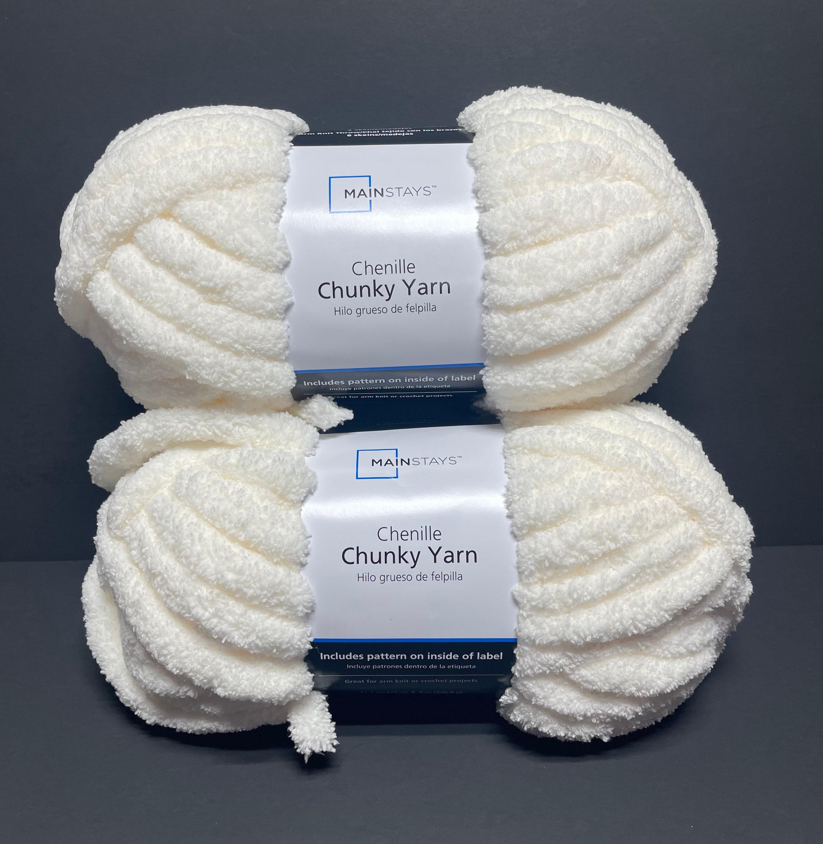 Mainstays Ivory Chunky Chenille Yarn - 31.7 yd