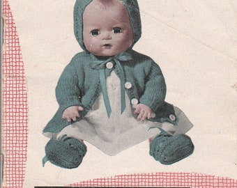 Pre-owned vintage 1940s knitting book "Wee Woolies" with patterns for making a layette for 11-inch baby dolls