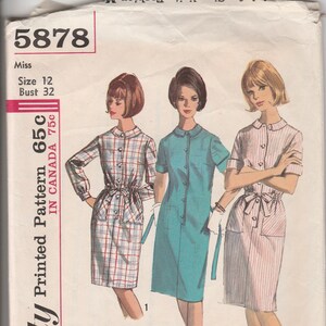 1965 dress for ladies 1965 McCall's 7742 Girls' Dress vintage sewing pattern