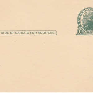 One-cent stamped postcard