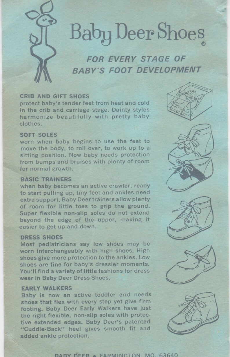 Baby Deer Shoes Size Chart