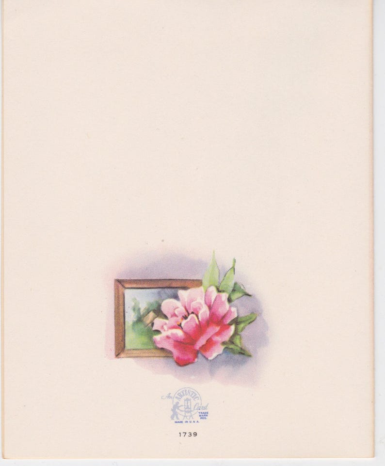 Vintage 1940s note card with flowers an unused Handi-Note from Artistic Cards image 2