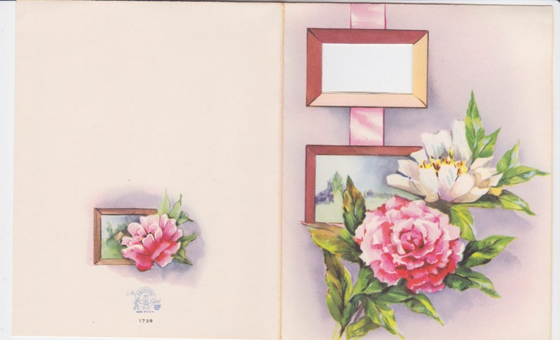 Vintage 1940s note card with flowers an unused Handi-Note from Artistic Cards image 4