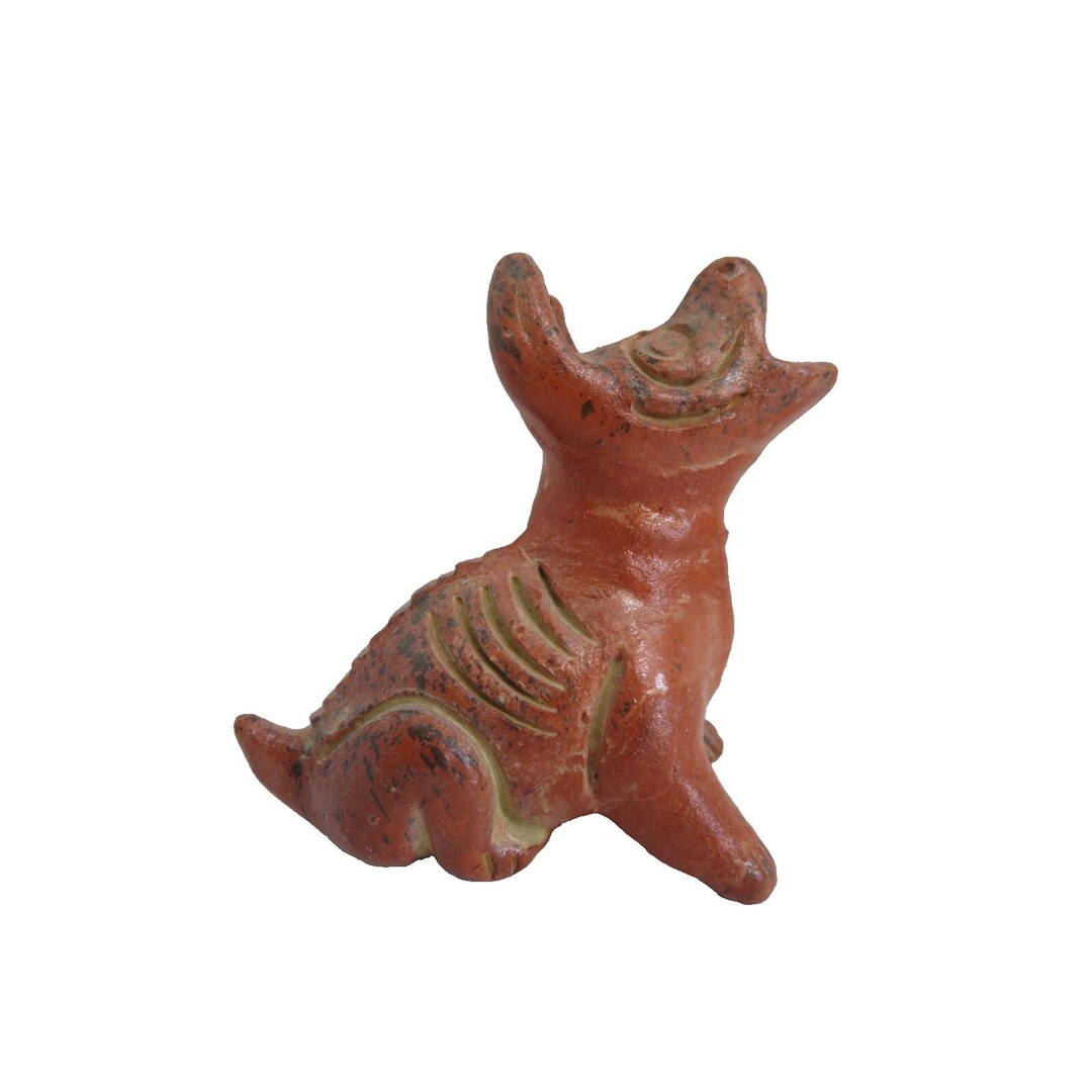 Pre-colombian Small Redware Sitting Howling Colima Dog Figure Replica 2 ...