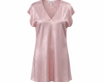Vintage Oscar de la Renta Pink Label Satin Nightgown Nightie Pink Ladies M