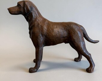 Vintage Red Mill MFG Labrador Retriever Dog Figurine Brown Hand Carved Style 8"