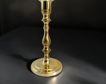 Baldwin Polished Solid Brass 6.75" Taper Candlestick Holder Baluster Base USA