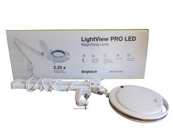 Brightech LightView PRO LED Magnifying Lamp White 2.25x 5 Diopter Dimmable 9W