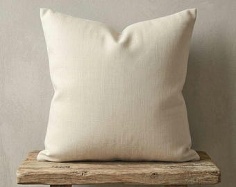 Cream Linen Pillowcase, 100% Linen Pillow Cover
