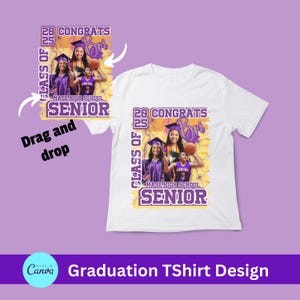 Editable Graduation Shirt Canva Template: Class of 2025 Design (Digital Download)