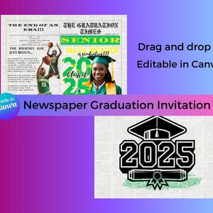 Invitación digital de graduación, anuncio de graduación, invitación de graduación de secundaria, universidad, enfermería y derecho, periódico.