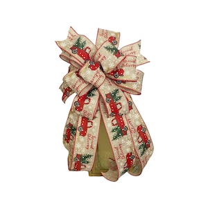 Red Truck Christmas Wreath Bow: Farmhouse Holiday Decor