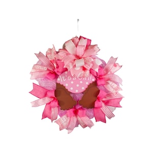 Girl Baby Wreath for Front Door, Baby Girl Shower Gift, It’s a Girl Door Decor, African American Baby Girl, Gender Reveal, For Her.