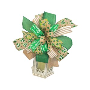 Shamrock Bow: St. Patrick&#39;s Day Wired Ribbon Decoration