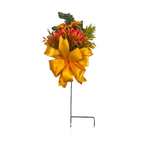 Fall Sunflower & Dahlia Cemetery Stake: Remembrance Garden Decor