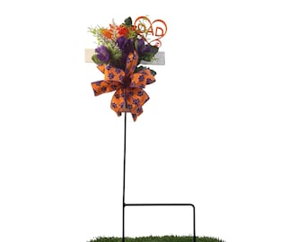 Dad Purple and Orange Cemetery Memorial  Garden Floral Stake