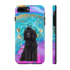 Pudel Handyhülle, Pudel Besitzer Geschenk, schwarzer Pudel iPhone Schutz,