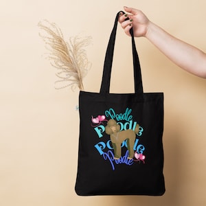 Poodle tote bag,organic bag,poodle owners gift,poodle gift