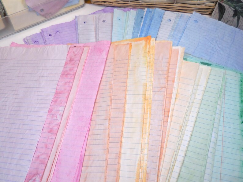 Lined Notebook Papers in 34 Assorted Colors ~ Scrapbook & Junk Journal ...