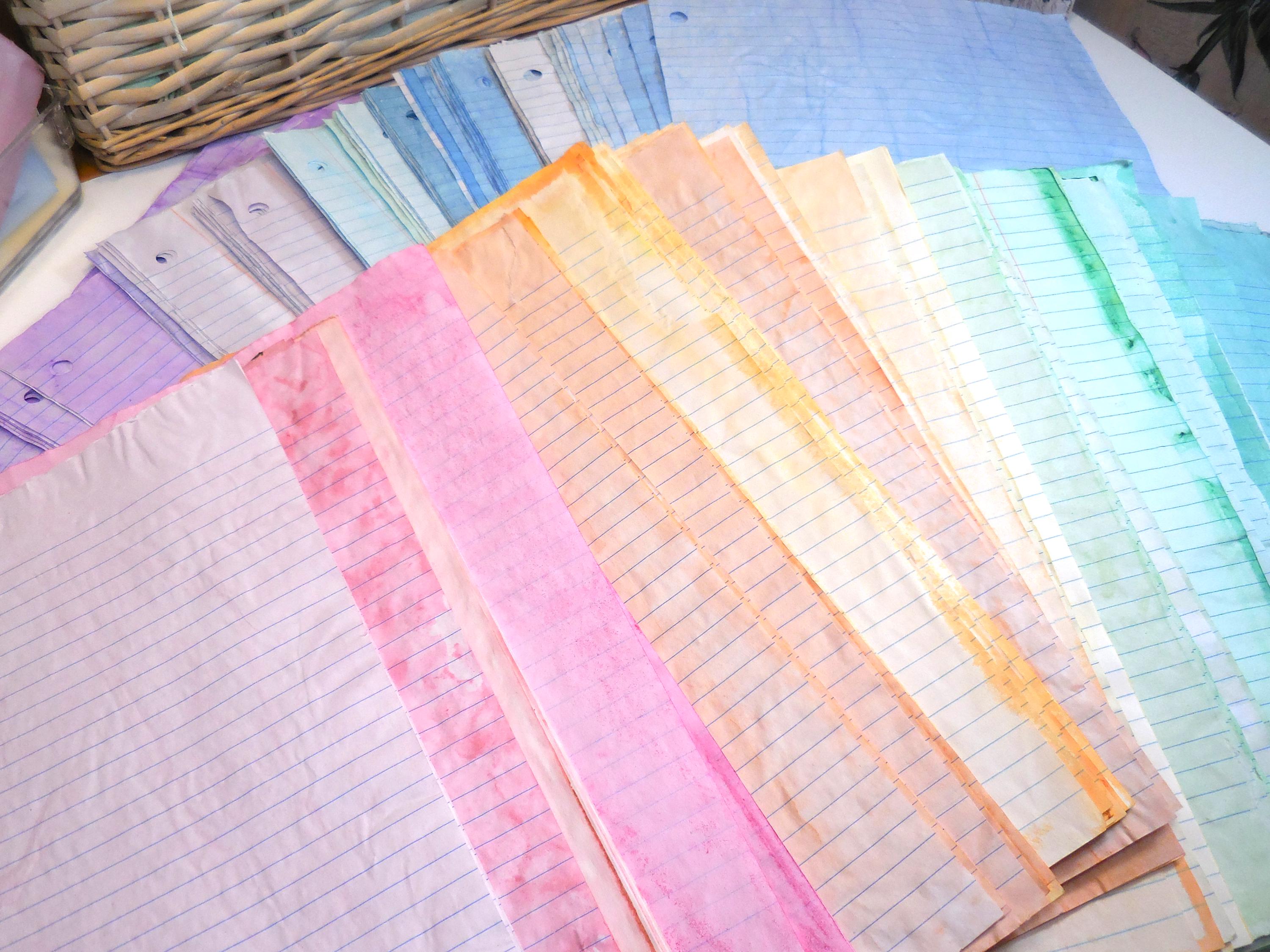 Lined Notebook Papers in 34 Assorted Colors ~ Scrapbook & Junk Journal ...