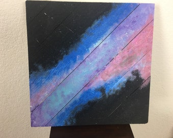 Galaxy Painted on Wood Plack