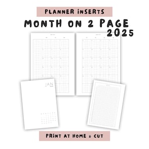 Free Printable 2 Month Calendar 2025 - Etsy