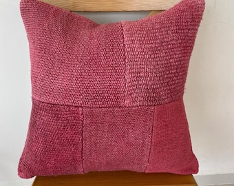 oreiller rose, oreiller blanc de chanvre, oreiller de chanvre, couverture de coussin, décoration de salle de séjour, oreiller de jet, oreiller de patchwork 20x20 oreiller, oreiller rayé, oreiller rayé