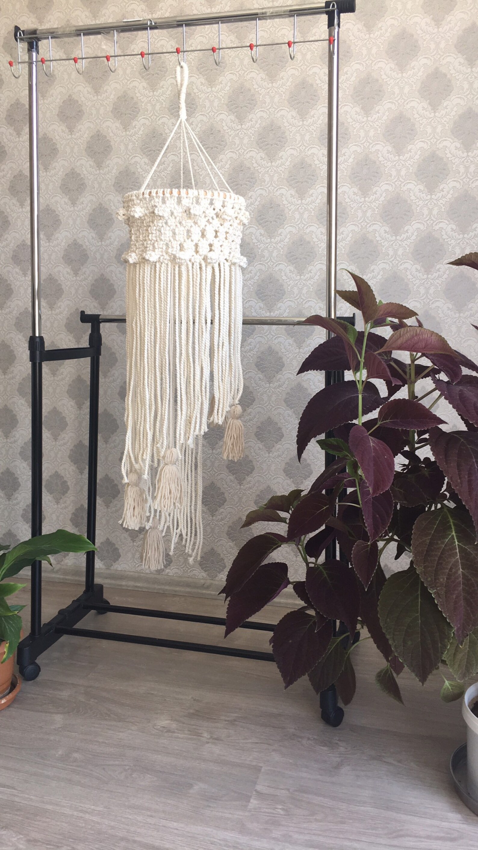 Macrame candelabro pantalla de la lámpara macramé techo | Etsy