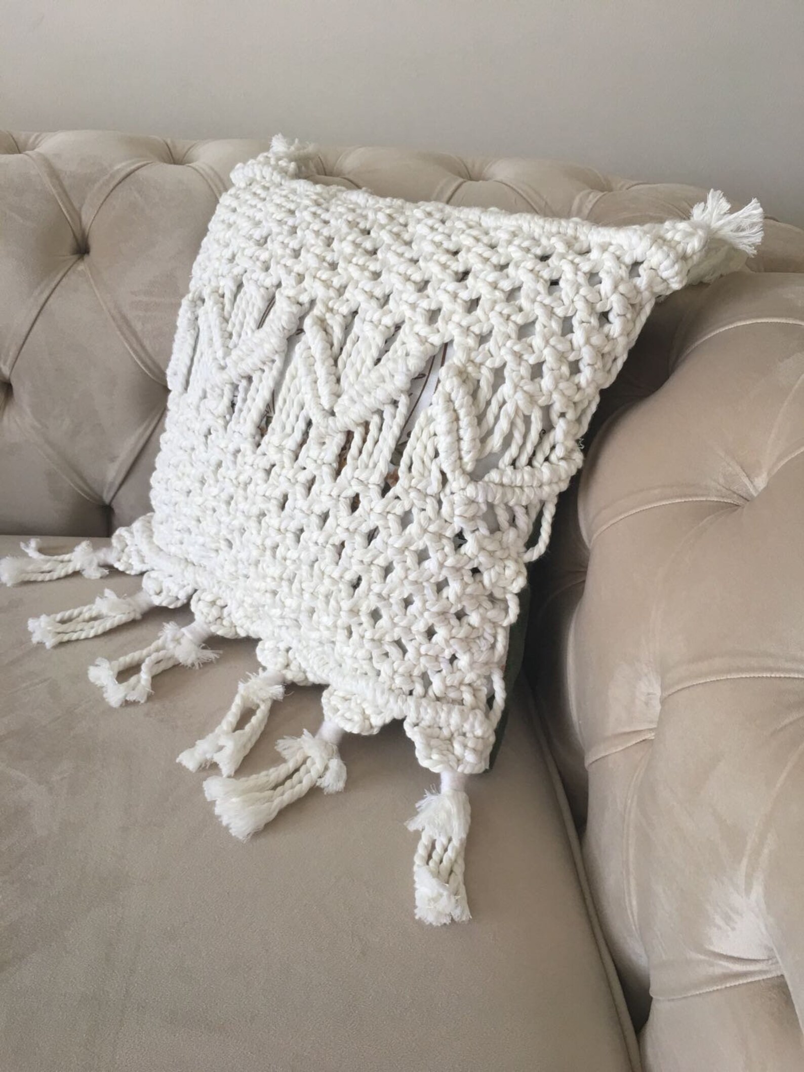 Macrame Pillow Covermacrame Pillow Casemacrame Cushionboho Etsy