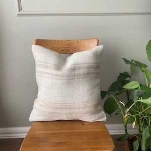 white hemp pillow,hemp pillow,cushion cover,living room decoration,throw pillow,patchwork pillow 20x20 pillow,striped pillow