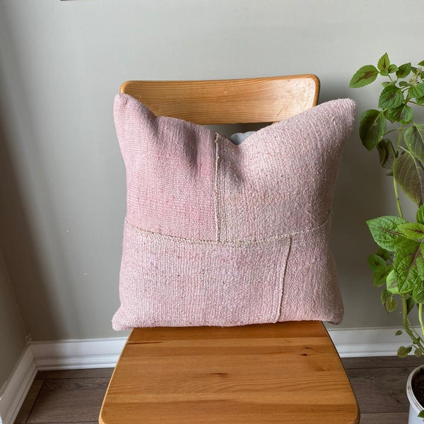 pink pillow,white hemp pillow,hemp pillow,cushion cover,living room decoration,throw pillow,patchwork pillow 20x20 pillow,striped pillow