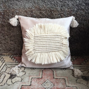 Makramee Kissenbezug, Makramee Kissenbezug, Makramee Kissen, Boho Stil Bohomian, Hochzeitsdekor, Wohnkultur, dekorative Kissen, 17 x 17 Zoll Kissen