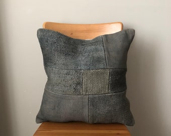 Black hemp pillow,hemp pillow,cushion cover,living room decoration,throw pillow,patchwork pillow 20x20 pillow,striped pillow