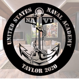United States Naval Academy, Custom Metal Sign, US Navy Graduate, Naval Academy Alumni, Navy Gift, Midshipman, Navy Cadet, Graduation Gift,