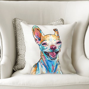 Chihuahua  Pillow cover cushion for decorative home decor for dog mom  illustrated home cute  Cushion