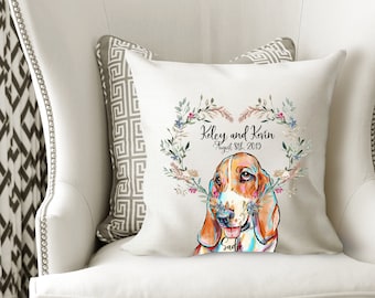 Personalized Basset Hound  cover cushion for decorative home decor dog mom  illustrated Basset Hound Mom Double,Sided Print