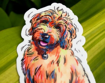 Golden Doodle Sticker for Doodle Mama, Goldendoodle, cute dog art, Gift For Dog Memorial, Decal and Stickers, Sticker Art, The Cutest Dog,