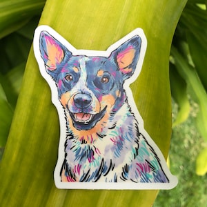 Australian Cattle Dog Sticker Decal for Cattle Dog Mama, cute dog art Blue Heeler, Gift For Dog Memorial, Cattle Dog Mom, The Cutest Dog,