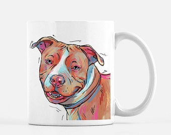 Pitbull custom dog mug unique gift for dog mom  coffee Memorials in memory of pet loss   home tea Memorial