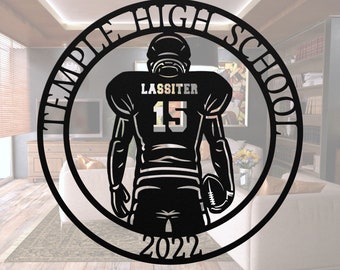 Customizable Football Metal Sign: Senior Night Gift